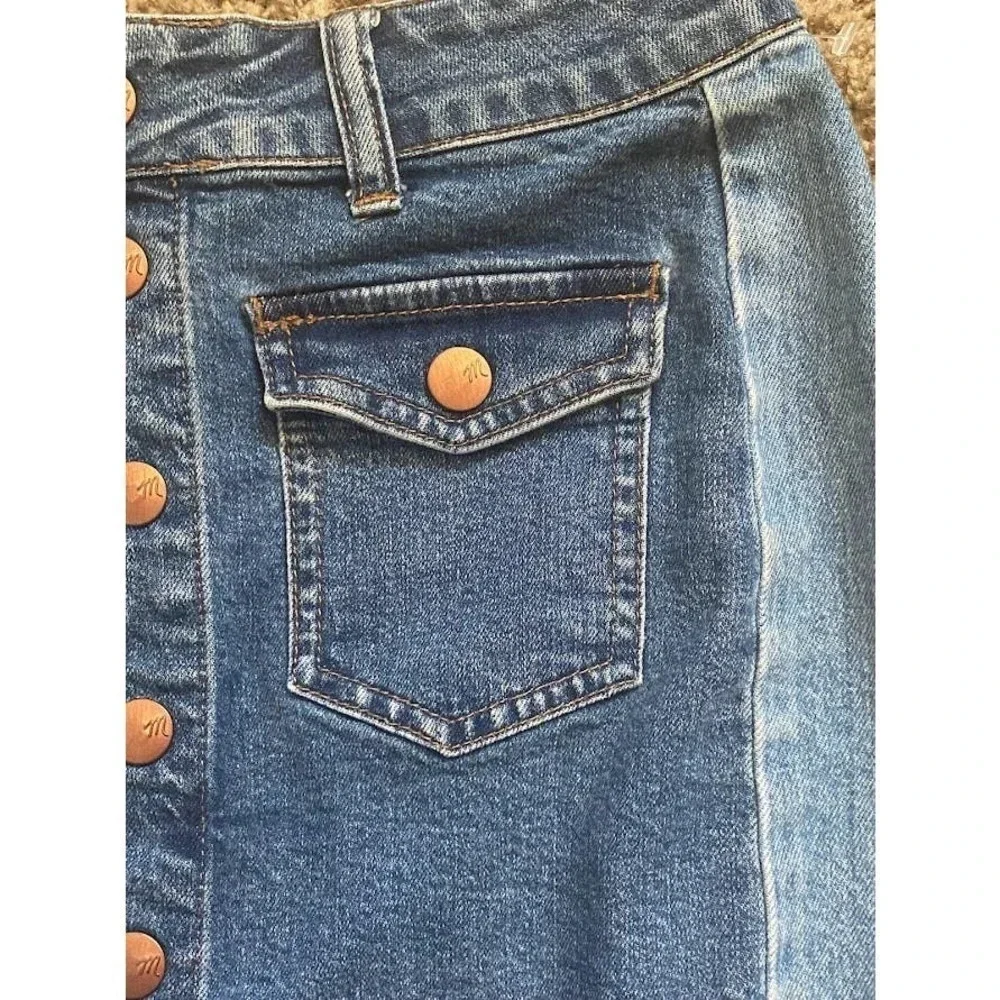 Madewell Size 25 Denim Button-up Jean Skirt Mini Casual Pockets Summer Ready